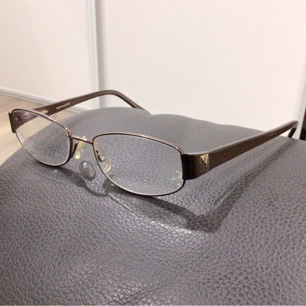 Sophia Loren Zyloware Brown Metal/Plastic Rectangle Full Rim Eyeglasses Frames